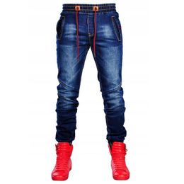 Jeans stretch denim pants new men ripped jeans long European and American fashion casual pants stretch for man271Y