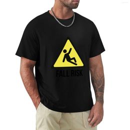 Men's Polos Fall Risk T-Shirt Aesthetic Clothing Sweat Shirt Plain Black T Shirts Men