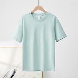 Women's T Shirts Casual Solid O-Neck Short Sleeve Oversized Round N.Seckline Colour Cotton Soft Shirt Loose Lady Tops Tees