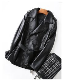 Women's Leather Jacket Jackets For Women Autumn Winter Genuine Short Slim Sheep Skin Korean Clothes2023
