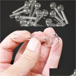 65Mm Clear Glass Pipe Oil Nail Burning Jumbo Pipes 6.5Cm Length Thick Transparent Smoking Tubes 2.5 Inch Pyrex Burner Concentrate F