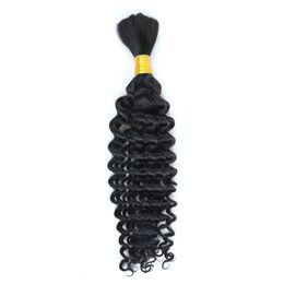 YAOJISUDAJI Deep Weave Bulk Braiding Hair Human Hair Micro Braids Mixing length 50g Each Bundle Natural Black Colour