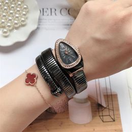 Wristwatches Women's Watches Top Snake Bracelet Women Watch Fashion Dress Crystal Female Clock March 8 Ladies Gift286M