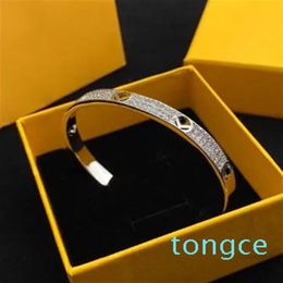 Fashion Bracelet For Mens Women Full Diamond Gold Letters F Bracelets Gifts Womens Luxury Love Bracelets Hip-hop Jewelry2901