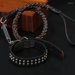 Dog Collars 20PCS Leather Large Leash Fashion Big Leads Suit Chain Adjustable Traction Rope Collar