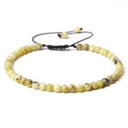 Link Bracelets Adjustable 4MM Stone Beads Bracelet For Women Natural Agates Bangles Onyx Lapis Lazuli Woven Year Gift Jewellery