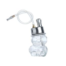 Colourful Aluminium Glass Bong Pipes Mini Hookah Waterpipe Bubbler Philtre Screen Bowl Portable Herb Tobacco Cigarette Holder Smoking Little Bear Handpipes