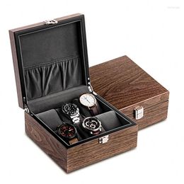 Watch Boxes Walnut Storage Box Wooden Luxury Organizer For Men Brown Mechanical Bracelet Collection Case