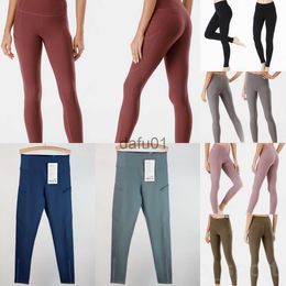 Active Pants Lu Align Lu Women Yoga Fitness Pant Naked Trousers Pockets Sweatpants Sport Leggings Tight Yogas Pants Girl Buttock lifting Swift Speed Seamless Scrunc