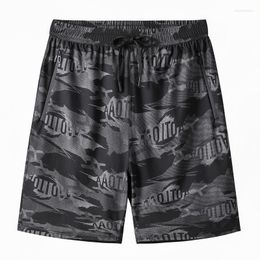 Men's Shorts Big Size 7XL Summer Camouflage Men Elastic Waist Ice Silk Quick Dry Loose Zipper Pocket Oversize Thin Casual Sports Short