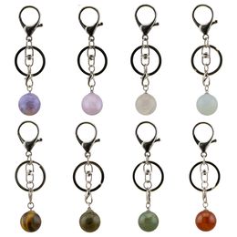 Fashion Spherical Crystal Pendant Keychain Healing Crystal Car Key Chain Origin for Rear View Mirror Gift for Friends and Lovers