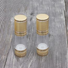 30ml luxury empty cosmetic airless bottle gold shining portable refillable pump dispenser bottle for lotion drop Lofot