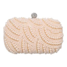 Cosmetic Bags Cases 2023 Handmade Bead Embroidered Ladies Shoulder Bag Pearl Fashion Versatile Dinner Clutch Luxury Box For Women 230912