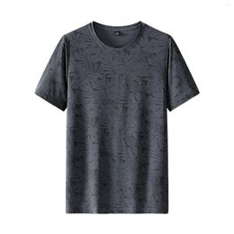 Men's T Shirts Men Casual Short Sleeve 2023 Summer Ice Silk Sports Youth Elastic Breathable Leisure Maple Business Tees