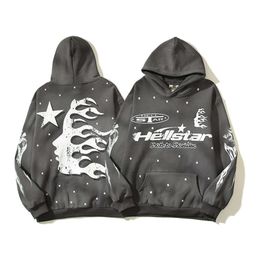 Ko12 Men's Hoodies Sweatshirts Trendy Brand Hellstar High Street with Vintage Clay Print Autumn and Winter Hoodie for Men Women