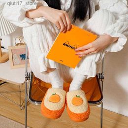 Slippers Slippers Cotton Winter Lovely Indoor Warm Women's Home Anti-skid Couple Soft Soled Plush Shoes Strberry Slides Men Y Q230912