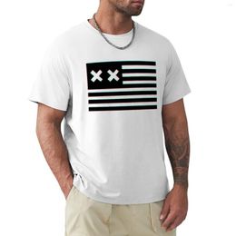 T-shirt con bandiera doppia x bandiera di nuovo maschile maschile per uomini, maglietta personalizzata per uomini