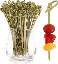 300pcs Toothpicks Disposable natural Skewer Party Cocktail Pick Fruit Bamboo Stick