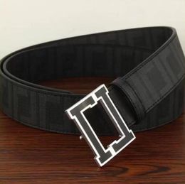 new Genuine Leather Belt Men Width 4.0cm Fashion Designer Belts Mens Black Buckle Letter Waistband Cintura Ceintures F Belt For GIFT