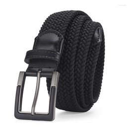 Belts Luxury Designer Men's Stretch Elastic Belt Fashion Versatile Ladies Free Punch Alloy Pin Buckle Woven Canvas Unisex