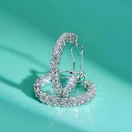 Choucong marca polsino dell'orecchio di lusso 100% argento sterling 925 Moissanite pietra preziosa orecchini a clip a cerchio fidanzamento di nozze gioielleria raffinata Gif2023