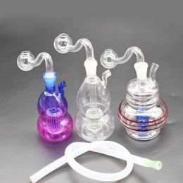 2pcs 10mm Joint Mini Glass Oil Burner Water Bong for Dab Rigs Bongs Ash Catcher Small Bubbler Shisha Hookah with Male Glass Oil Burner Pipe