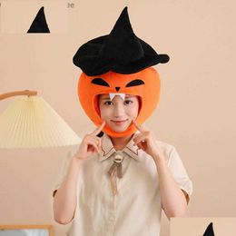 Party Hats Halloween Pumpkin Headwear Cute And Fun Cartoon Wizard Plush Hat Holiday Role-Playing Costume Accessories Drop Delivery Hom Dhdpj