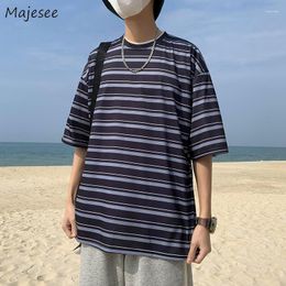 Men's T Shirts T-shirts Men Clothing Ulzzang Students Dynamic Striped Fashion Streetwear Casual All-match Simple Young Soft Tops Ly