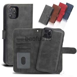 Cell Phone Cases Retro Leather Wallet Phone Case For iPhone 15 14 13 12 Pro Max samsung S23 note 22 Magnetic 2 in 1 Detachable Case Full Cover Card Slots Photo Frame Shell x