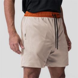 Men's Shorts 2023 Men Thin Short Pants Running Breathability Fitness GYM Wear Quick-drying Mesh Drawstring