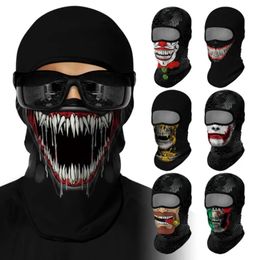 Halloween Party Skull Full Face Mask Summer Sport Balaclava Magic Scarf Outdoor Ski Cycling Mask Neck Hood Muffler Bandana Head Protector 912