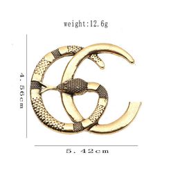 Vintage Luxury Women Designer Brand Letters Brooches 18K Gold Plated Inlay Crystal Rhinestone Jewellery Brooch Charm Pin Marry Weddi302K
