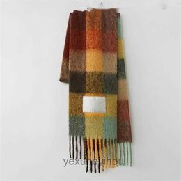 Luxury Fashion Ac Scarf Men's Scarves Imitation Cashmere Wraps Rainbow Thick Beard Lattice Neckerchief Tassel Shawls Warm Bib Female 3rdydq94r