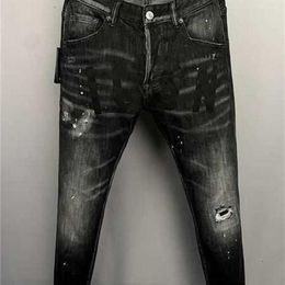 Men's Jeans bell bottom jeans Luxury Brand Designer D2 Men Denim Dsquare Embroidery Pants Fashion Holes Trousers Mens Clothin241k