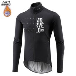 Cycling Shirts Tops Morvelo Winter Thermal Fleece Bicycle Long Sleeve Jersey Men Clothing Pro Team Outdoor Bike Ropa Ciclismo 230911
