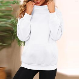 Women's Hoodies Fall Winter Hoodie Turtle Neck Sweatshirt Cozy Lightweight Pullovers Loose Oversize Tops Female Hip Hop Streetwear