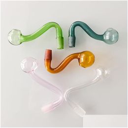 Colorf 10Mm Male Joint Glass Bowls Pyrex Oil Burner Pipe Tobacco Bent Bowl Hookah Adapter Thick Bong Pipes Smoking Shisha Tube Nail