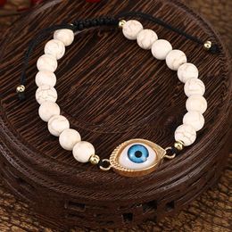 Turquoise Eye Charm Bracelet String Adjustable Beaded Bracelets for Women Fashion Jewellery Gift