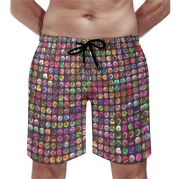 Men's Shorts Disco Ball Print Board Elastic Waist Oversize Short Colourful Sequins Men Swimming Trunks