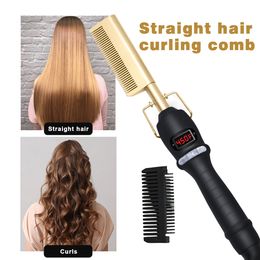 Hair Straighteners Professional Hair Straightener Portable Comb Hair Iron Straightening Brush Heating Comb Straightener Electric Hair Curler 230912