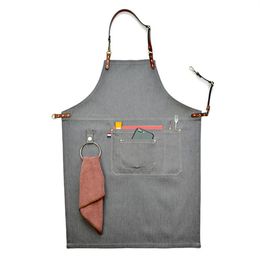 Senyue Chef Waiter Bakery Coffee Shop Barber Barbecue apron for Men's and Women's General Overalls Y200104224i274H