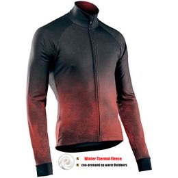 Cycling Shirts Tops Long Sleeves Jersey Team Winter Thermal Fleece Bicycle Clothing Men MTB Roupa Ciclismo Masculino 230911