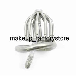 Massage Male Chastity Cage Spiked Cock Stainless Steel With Urethral Stretcher Dilator Super Small Belt Penis Lock Ring282w