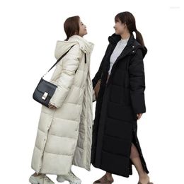 Women's Trench Coats Down Padded Jacket 2023 Thick Korean Version Parka Extra Long Jackets Solid Winter Women Female Outwear