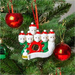 Christmas Decorations Lovely Ornament Personalised Family 2 3 4 5 Pvc Masked Snowman Tree Hanging Pendant Vt1662 Drop Delivery Home Ga Dhr0B