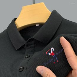 Men's Polos 2023 Luxury Autumn Business Casual Korean Style Designer Fashion Boys Embroidered Long Sleeve Polo Shirt Tops M-4XL