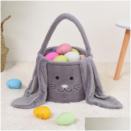 Party Favor Plush Easter Basket Personalized High Quality Long Ear Furry Bucket Tote Bag 0103 Drop Delivery Home Garden Festive Supp Oth48