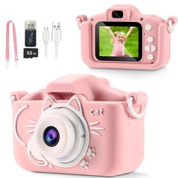 Toy Cameras Kids Camera Toys 2 inch Screen HD Cartoon Kids Digital Camera Mini SLR Camera Cute Toy For Children Birthday Christmas Gifts 230912