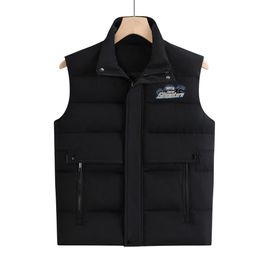 Trapstar Hatless zipper Winter cotton jacket Letter cartoon design sleeveless freestyle Warm real feather down Winter Fashion vest bodywarmer Advanced