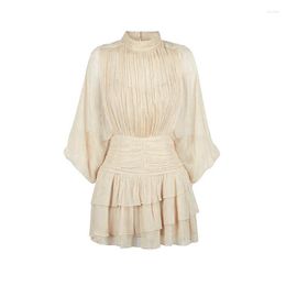 Casual Dresses Women Solid Party Elegant Dress Ladies Linen Silk Slim 2023 High Quality Summer Vacation Translucent Midi For